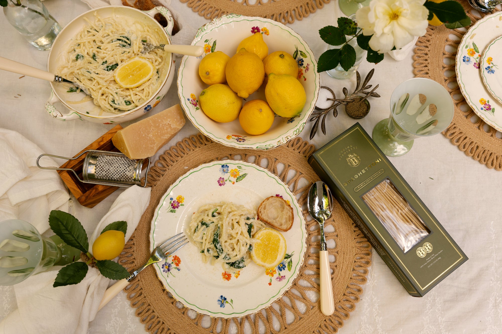 Lemon, Spinach Ricotta Spaghettoni – Cucina Cipoletti