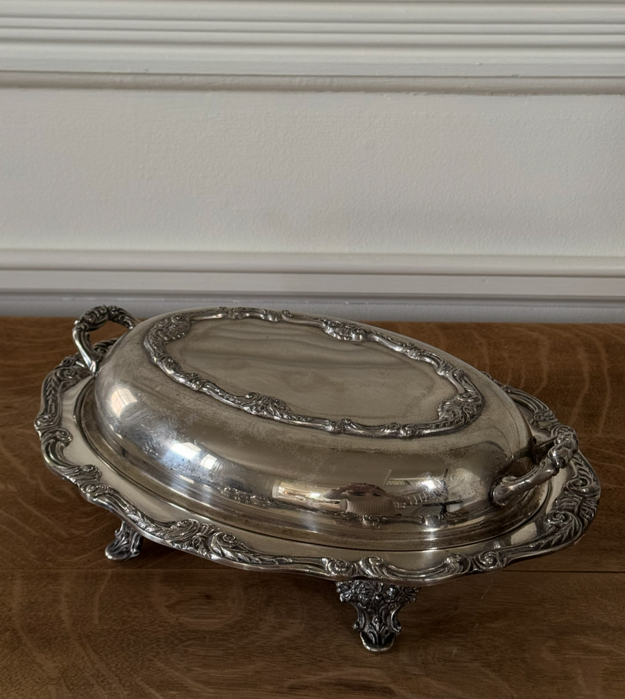 Victorian Era Silver Plated Twin Handle Serving Dish